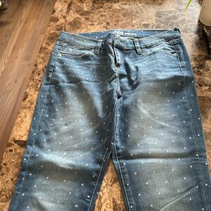 New York and company ankle jeans with silver dots